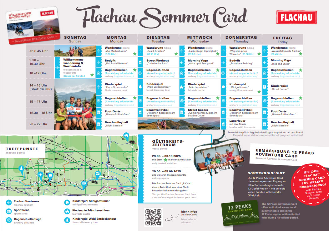 Flachau Sommer Card Wochenprogramm