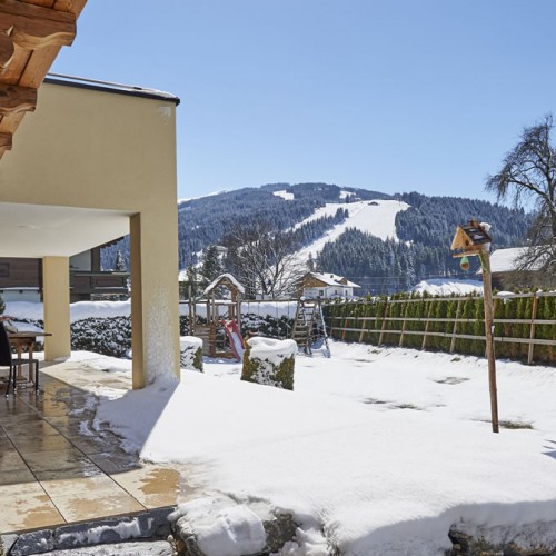 Blick auf die Skipiste in Flachau